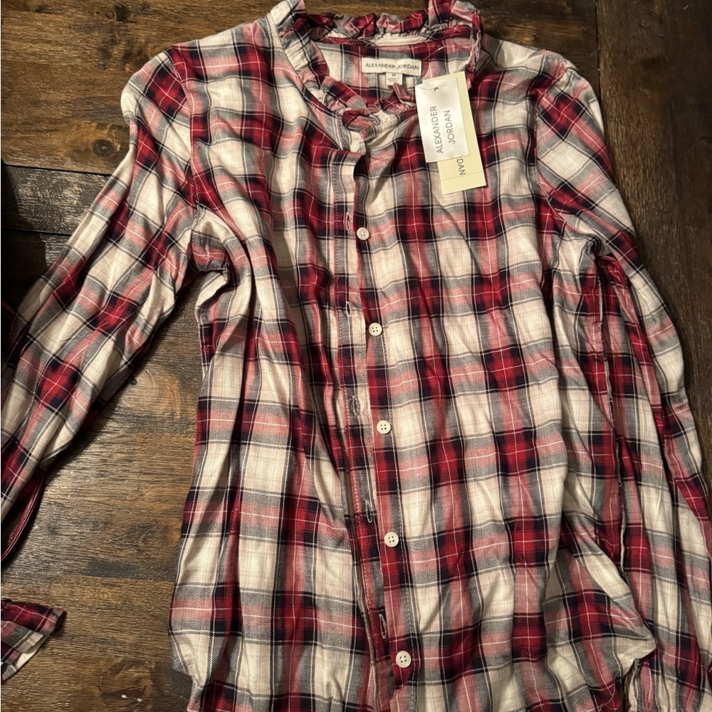 Alexander Jordan nwt size medium plaid soft button down - Picture 2 of 3